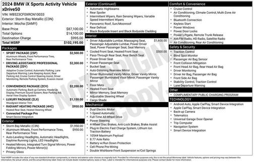 Storm Bay Metallic 2024 BMW iX xDrive50