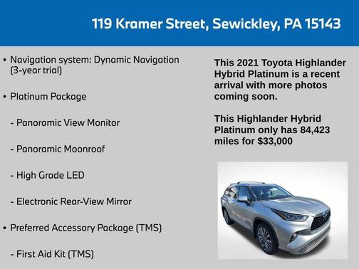 2021 Toyota Highlander Hybrid Platinum