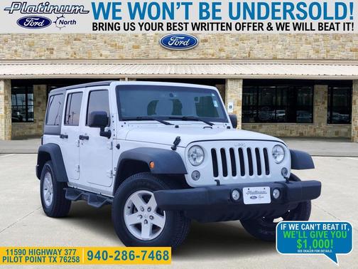 Bright White Clearcoat 2018 Jeep Wrangler JK Unlimited Sport