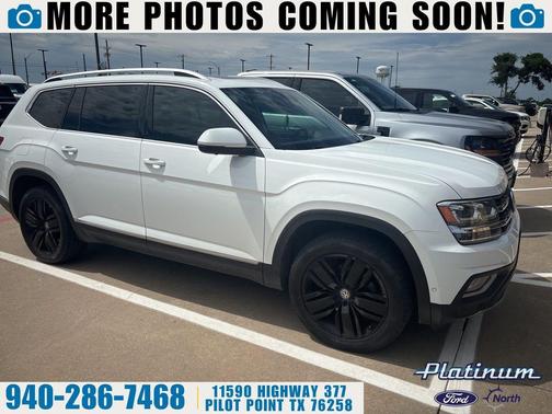 Pure White 2019 Volkswagen Atlas 3.6L SEL Premium