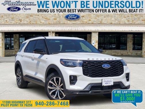 Star White Metallic Tri-Coat 2026 Ford Explorer ST-Line