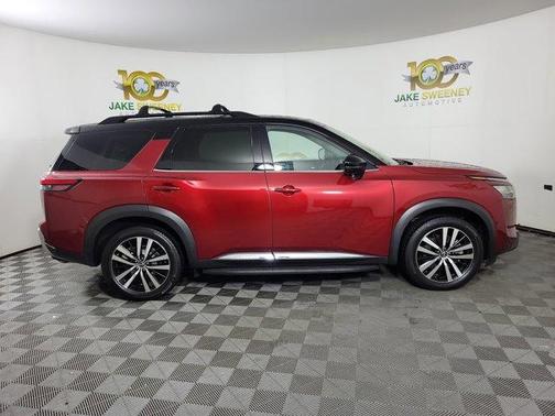 2 Tone Red / Black Roof 2023 Nissan Pathfinder Platinum