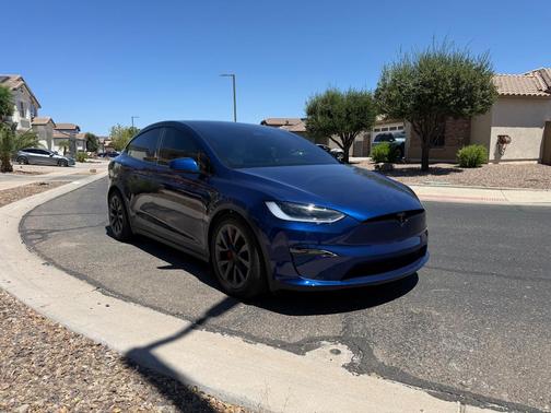 Blue 2023 Tesla Model X Plaid