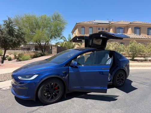 Blue 2023 Tesla Model X Plaid