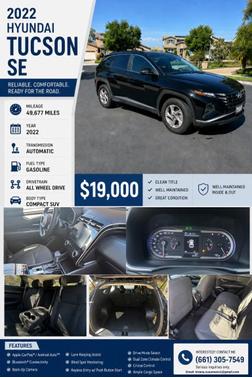 Black 2022 Hyundai TUCSON SEL