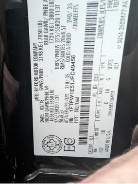 Black 2018 Ford F-150 Lariat