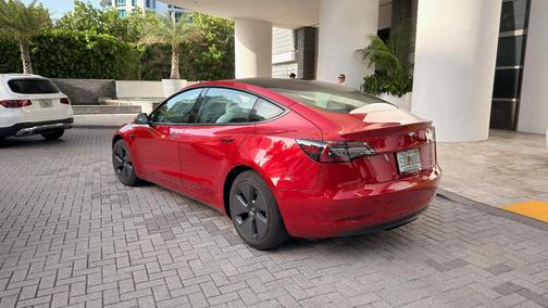 Red 2022 Tesla Model 3 Long Range