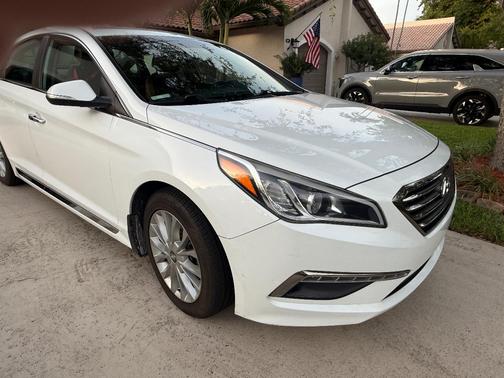 White 2015 Hyundai SONATA Limited