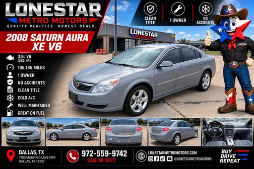 Silver 2008 Saturn Aura XE
