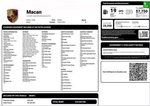 White 2016 Porsche Macan Macan S