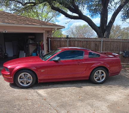 Red 2005 Ford Mustang GT