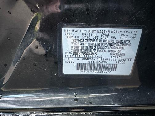 Black 2016 Nissan Versa 1.6 S