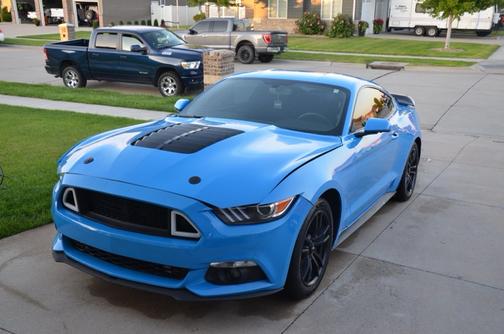 Blue 2017 Ford Mustang EcoBoost