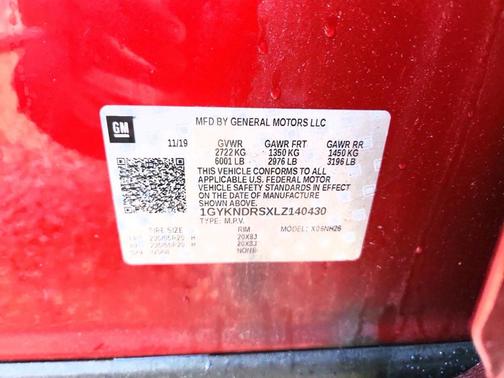 Red 2020 Cadillac XT5 Premium Luxury