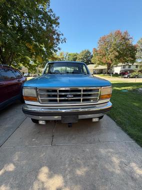 Blue 1992 Ford F-250 Custom SuperCab H/D