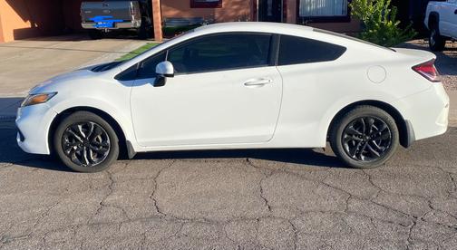 White 2015 Honda Civic LX