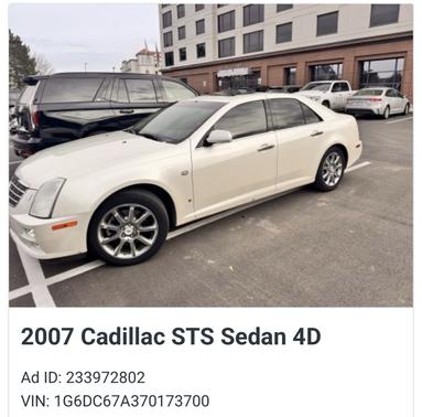 White 2007 Cadillac STS V8