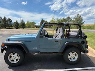 Blue 1998 Jeep Wrangler SE