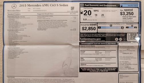 2015 Mercedes-Benz C-Class C 63 AMG