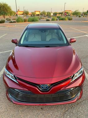 Red 2018 Toyota Camry Hybrid LE