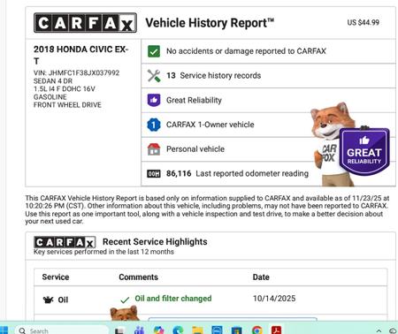 2018 Honda Civic EX-T