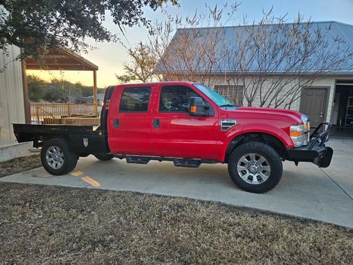Red 2009 Ford F-350 XLT Super Duty Crew Cab