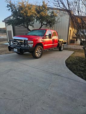 Red 2009 Ford F-350 XLT Super Duty Crew Cab