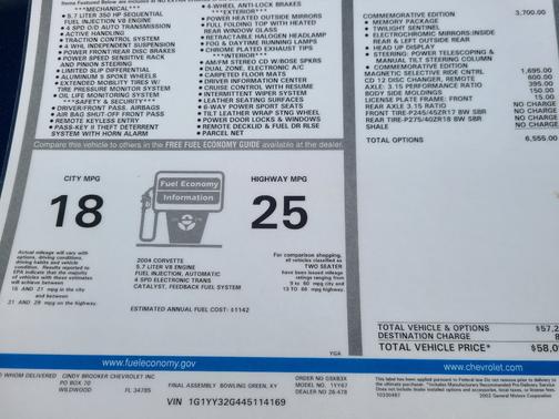 2004 Chevrolet Corvette Base