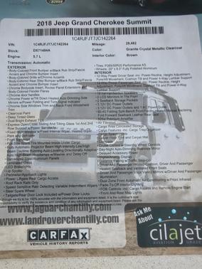Gray 2018 Jeep Grand Cherokee Summit