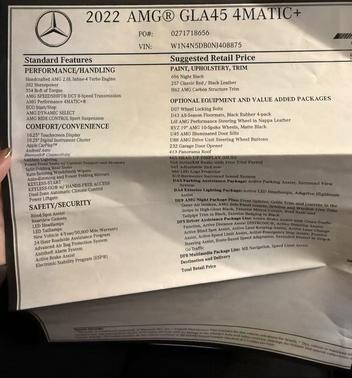 2022 Mercedes-Benz AMG GLA 45 4MATIC