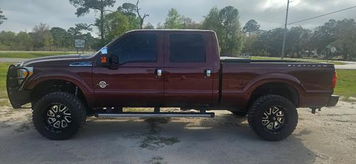 Red 2015 Ford F-250 Platinum