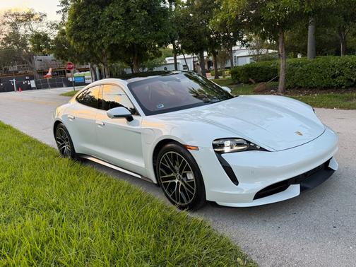White 2020 Porsche Taycan Taycan Turbo S