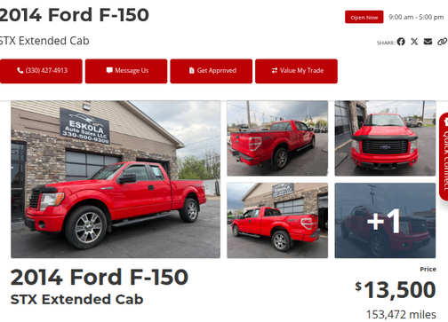 Red 2014 Ford F-150 STX