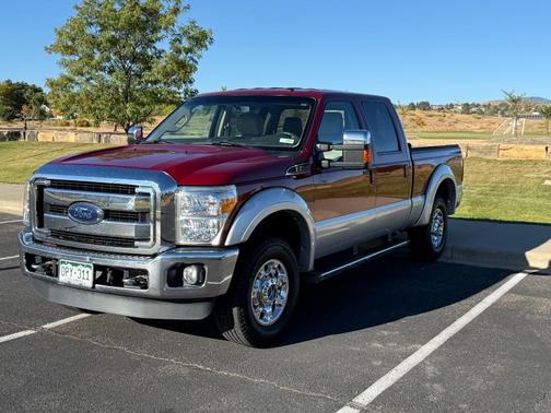 Red 2014 Ford F-250 Lariat