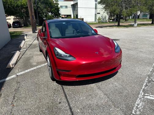 Red 2019 Tesla Model 3 Long Range