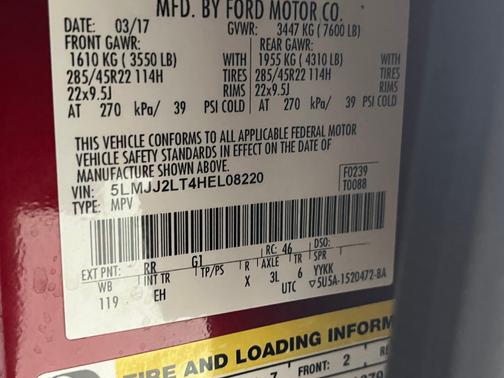 Red 2017 Lincoln Navigator Reserve