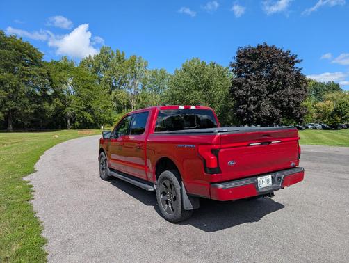 Red 2022 Ford F-150 Lightning LARIAT