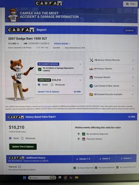 Blue 2007 Dodge Ram 1500 SLT Quad Cab