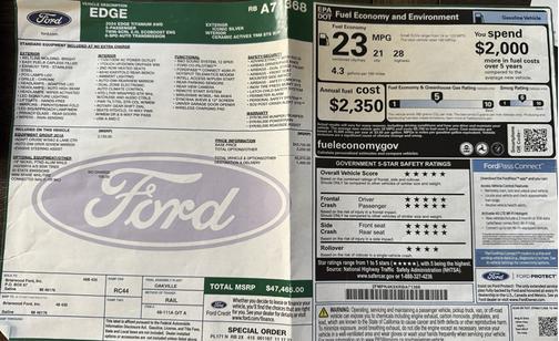 Silver 2024 Ford Edge Titanium