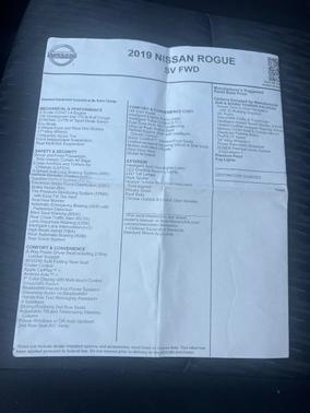 White 2019 Nissan Rogue SV