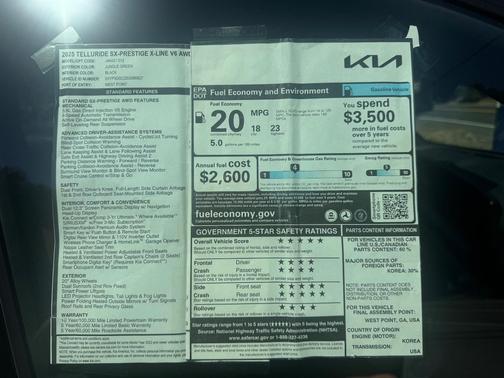 Green 2025 Kia Telluride SX Prestige X-Line