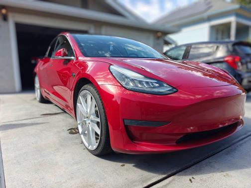 Red 2018 Tesla Model 3 Long Range