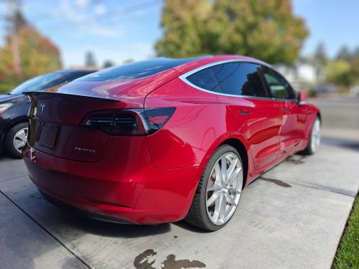 Red 2018 Tesla Model 3 Long Range