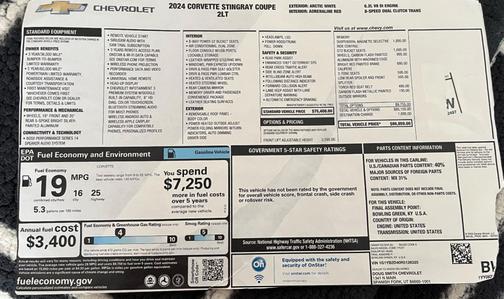 2024 Chevrolet Corvette Stingray w/2LT