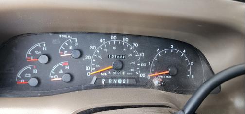 Red 2000 Ford F-250 Lariat SuperCab Super Duty