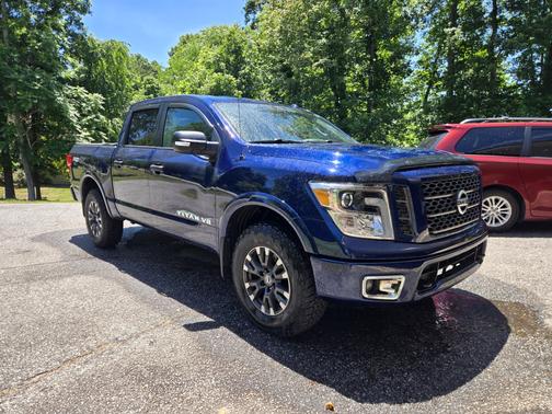 Blue 2019 Nissan Titan Platinum Reserve