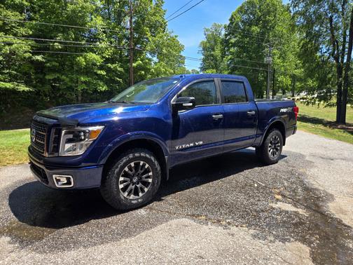 Blue 2019 Nissan Titan Platinum Reserve
