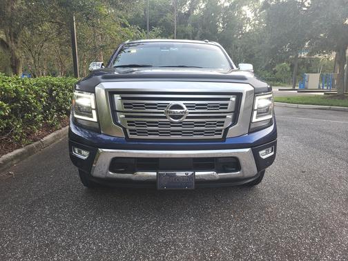 Blue 2021 Nissan Titan Platinum