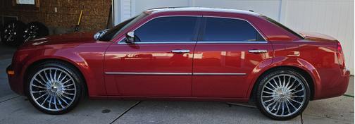 Red 2009 Chrysler 300C Hemi
