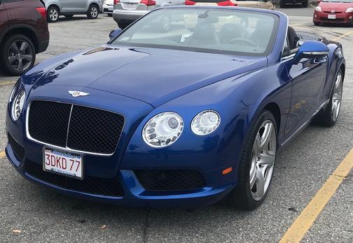 Blue 2013 Bentley Continental GTC V8